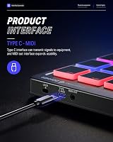 Donner STARRYPAD MINI USB C MIDI Pad Controller 16 Pads 2 Faders Knobs Black view 3