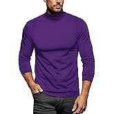 Zengjo Mens Mock Turtleneck Long Sleeve Shirts Thermal Baselayer Top