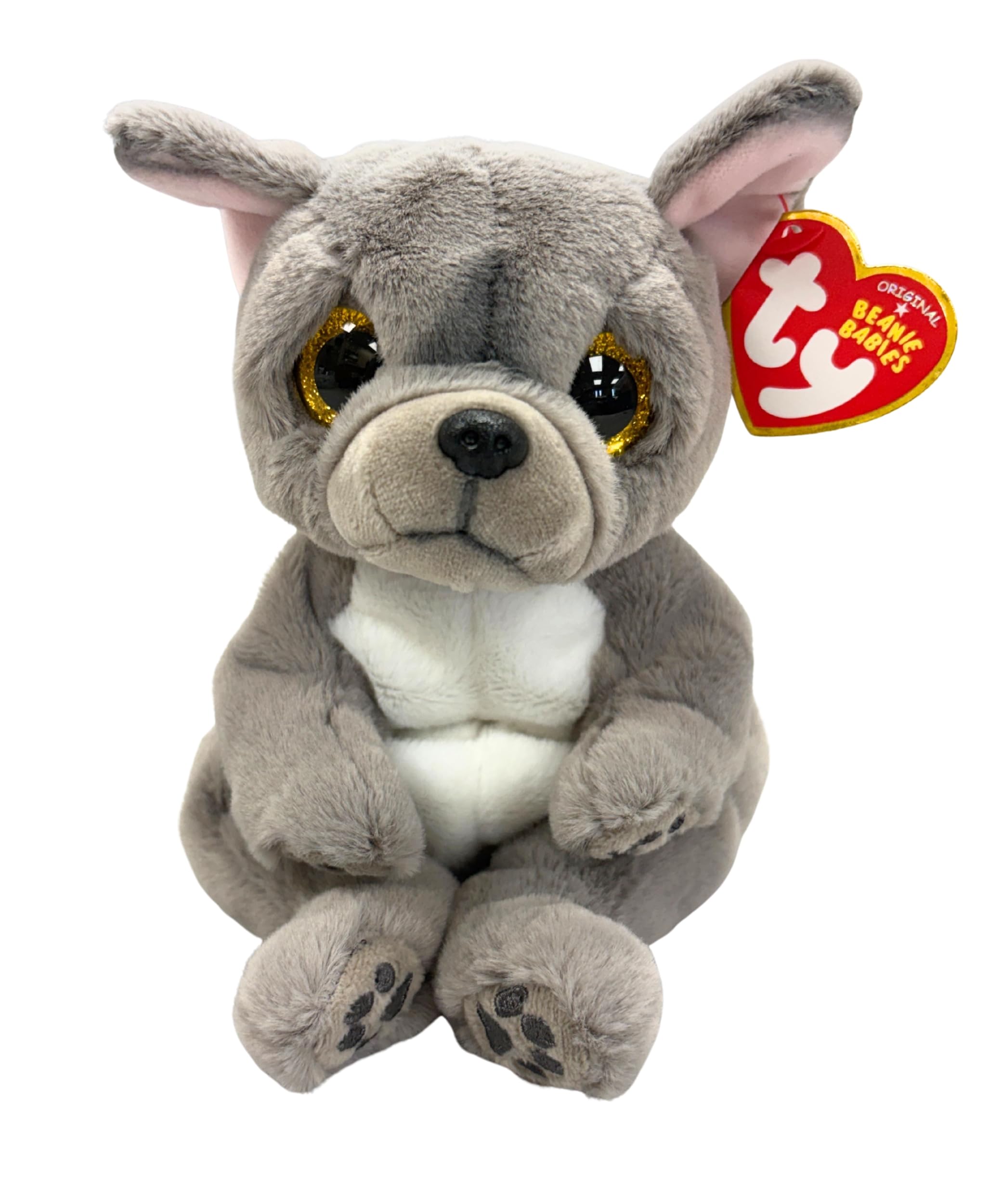 TY Toys Beanie Babies Bulldog Wilfred - 15 CM, Gray,2009128