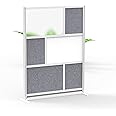 Workflow Modular Wall | Room Divider with Whiteboard, Sound Dampening, & Frosted Acrylic Panels | Expandable Office Partition for Privacy & Stability (53" x 70")
