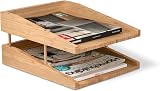 Osco Bamboo Letter Tray Desk Organiser A4 4 Tier Multi Rack view 5