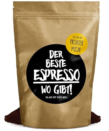 DER BESTE ESPRESSO WO GIBT! - 250g (gemahlen) - Premium Bio Espresso - Fairtrade & Organic - Perfekte Crema - vollmundig im G