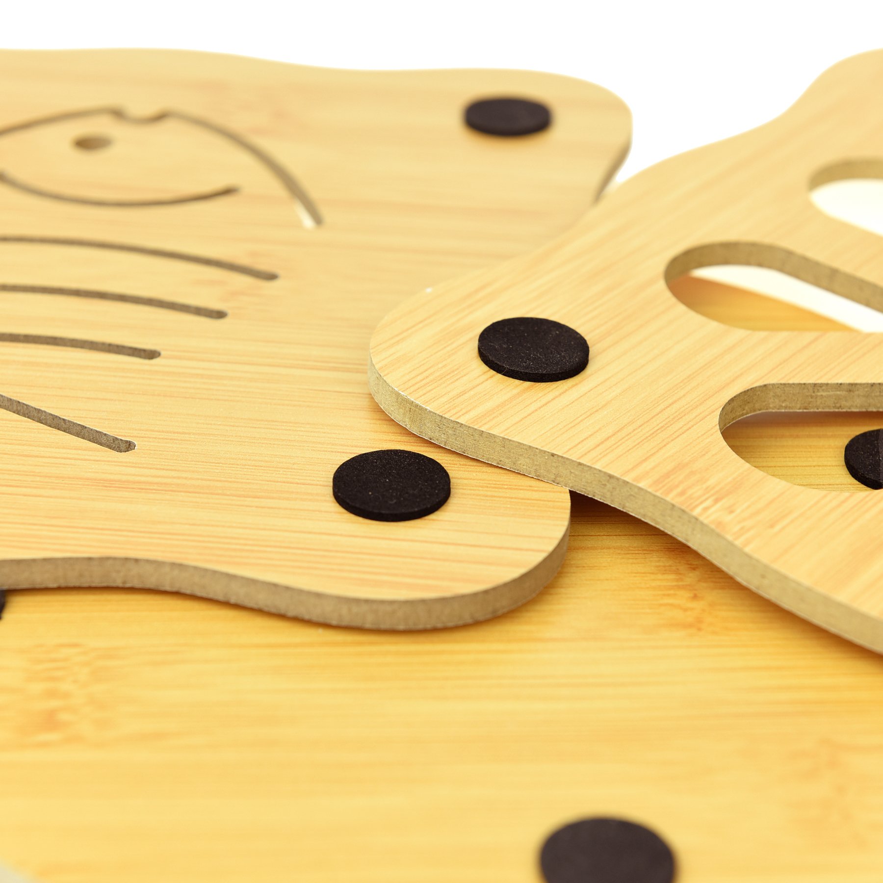 NKTM 6 Pack Bamboo Trivet Mat Set, Heavy Duty Hot Pot Holder Pads