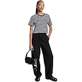 Michael Kors Womens Mk Embossed Logo Oversized Cropped T-Shirt