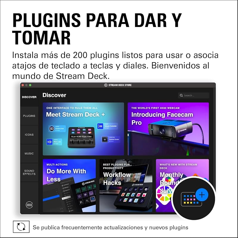 Stream Deck +, mezclador y controlador
