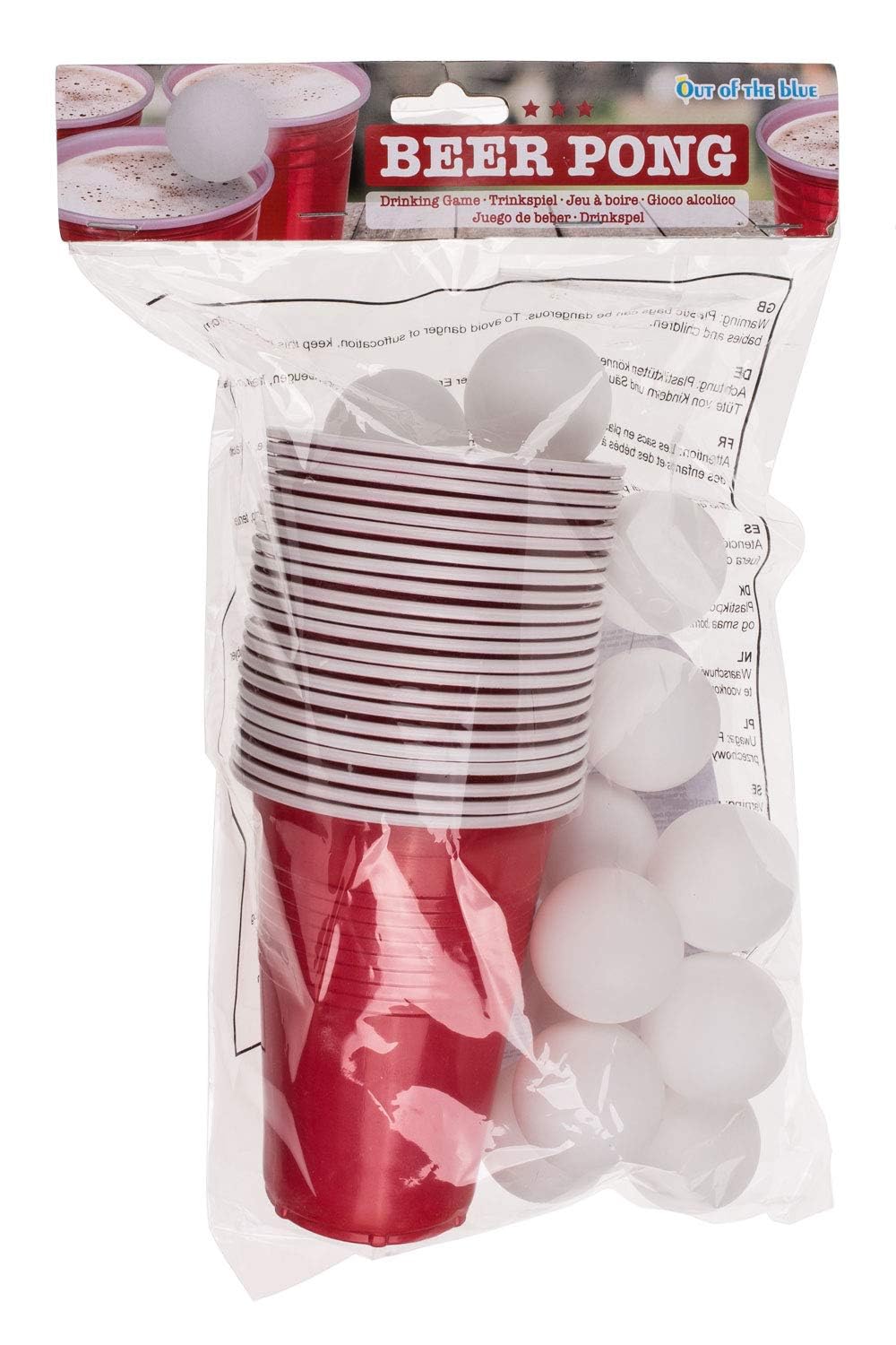 ootb Drinking Game, Beer Pong, with 15 Balls & 22 Cups for 550 ml, 79/3936