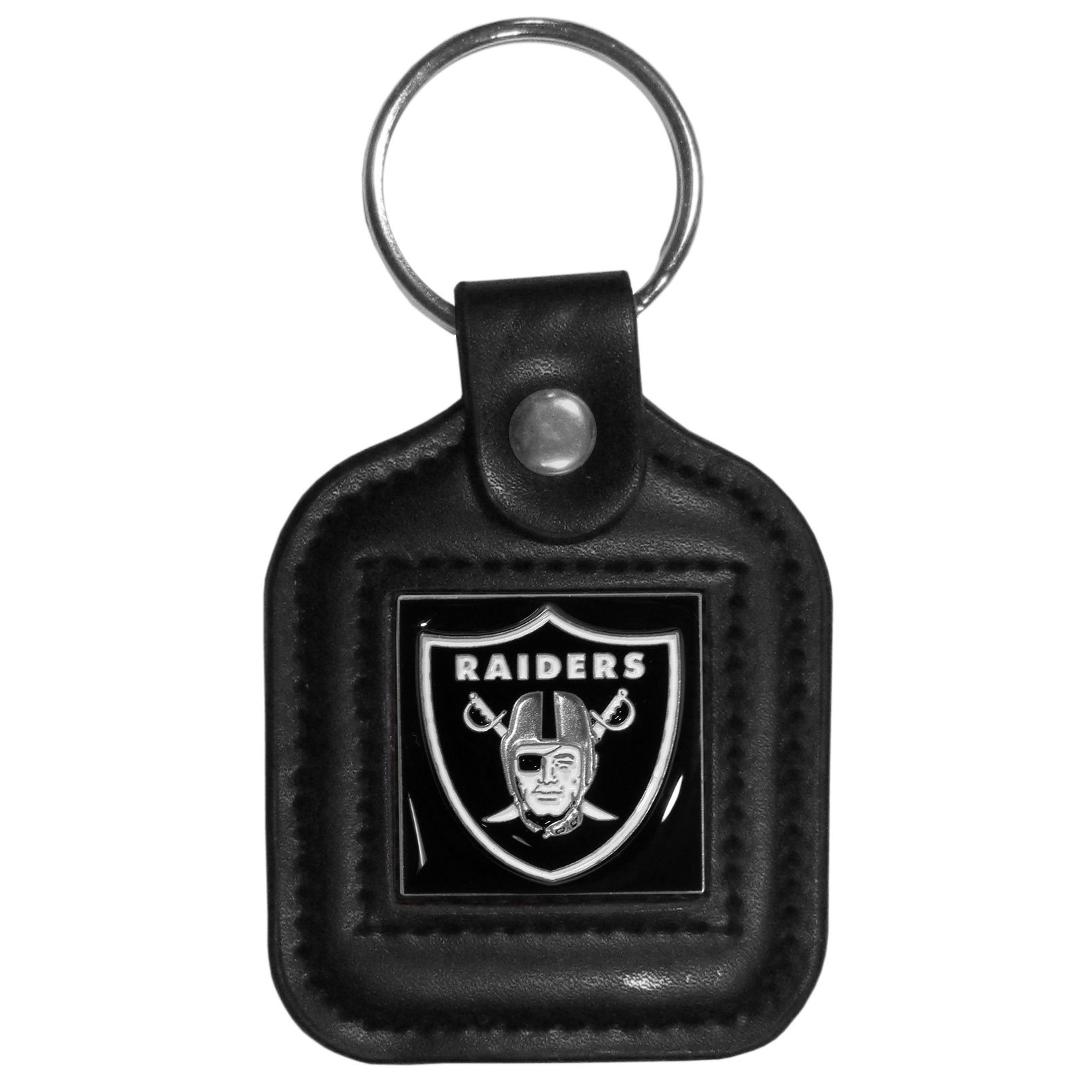 Siskiyou Sports NFL Fan Shop Las Vegas Raiders Square Leather Key Chain One Size Black