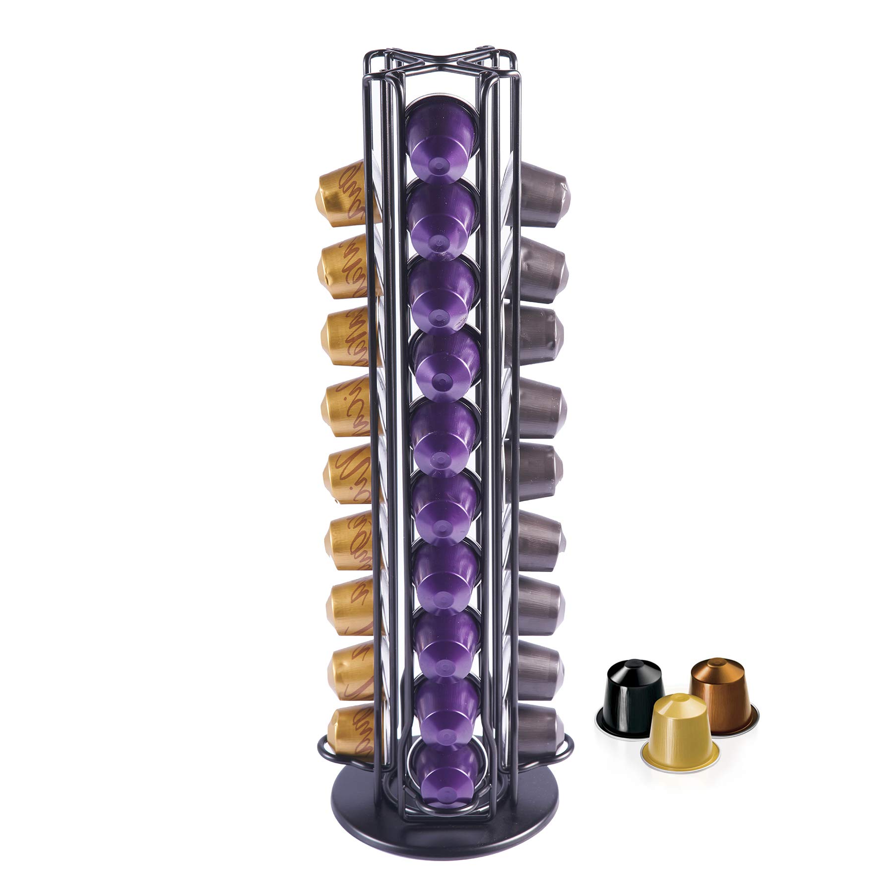 MaxMiuly Nespresso Capsule Holder, Coffee Capsule Holder for 40 Nespresso Pods,Coffee Capsule Storage Rotating Stand