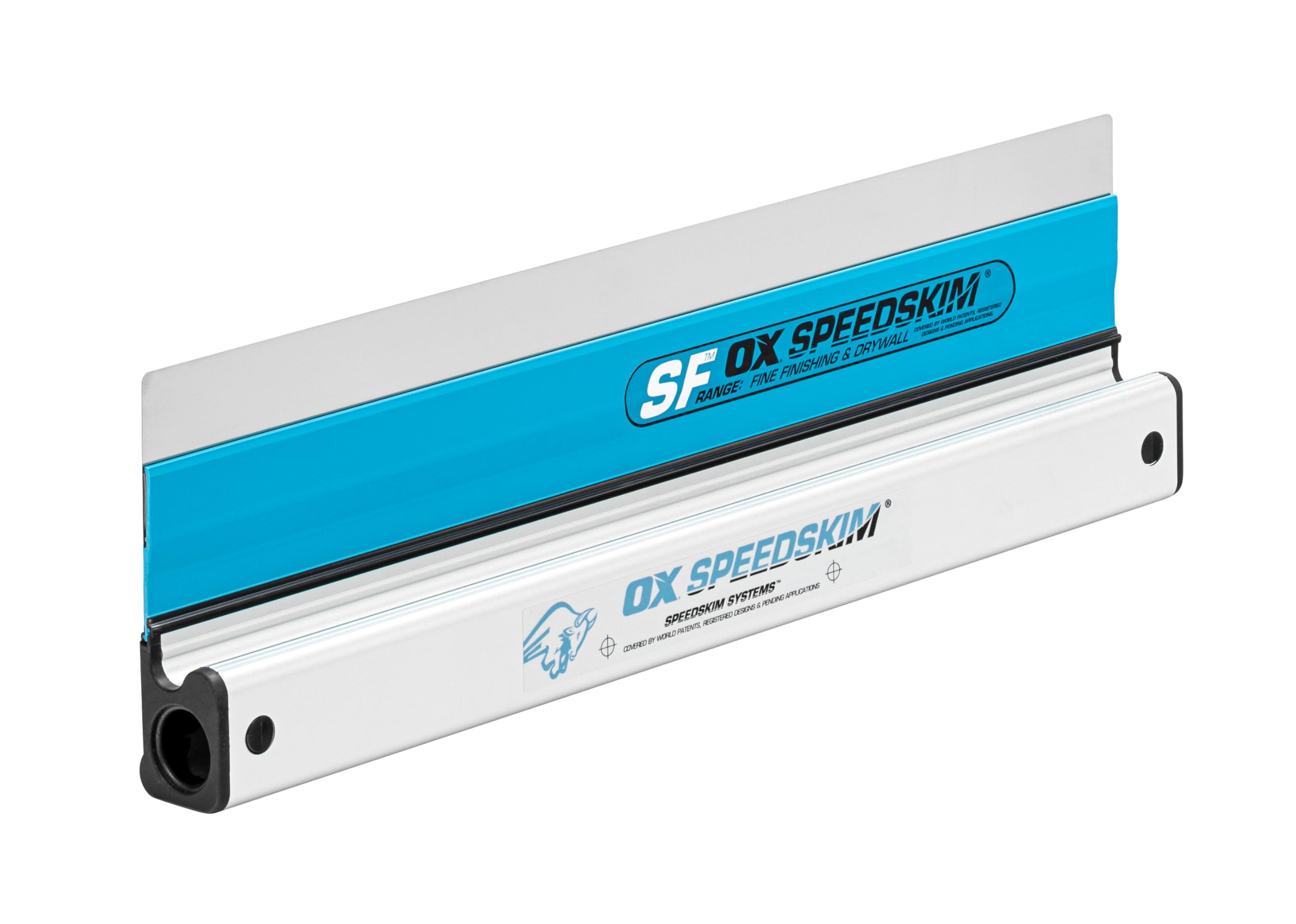 OX Speedskim Plaster Skimming Finishing Rule - SF 450mm I Stainless Steel Flex Blade & Extruded Aluminium Handle