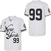 NY Jersey Men's New York 99 Baseball Jerseys Shirts Hip Hop Button Down for Party Xmas Grey