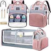UR Choice Baby Diaper Bag With Changing Station, Travel Waterproof Diaper Bagpack For Mom Dad With USB Charging Port, Large Capacity & Multifunctional With Insulated Pacifier Case - Pink