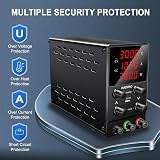 RUZIZAO 30V 10A DC Power Supply Variable CV/CC 4-Digit LED Display USB Port view 3