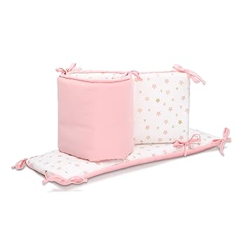 light pink crib bumper