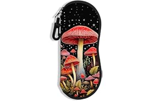 NPOOYI Sunglasses Soft Case, Ultra Light Portable Neoprene Zipper Glasses Case, Eyeglass Case with Carabiner for Men Women