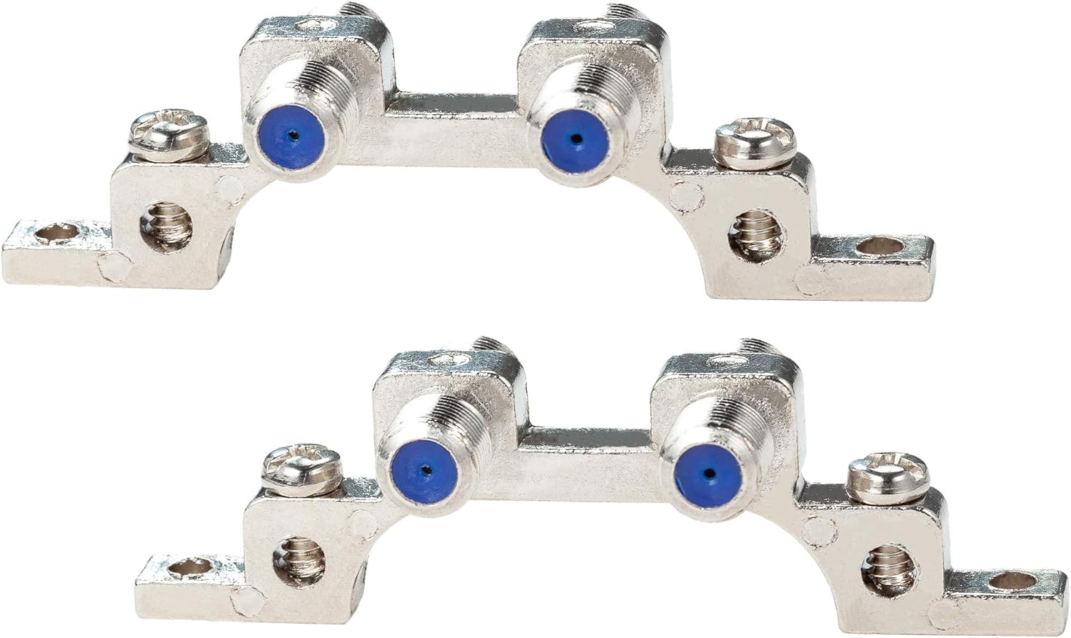 Coax Grounding Block, 2Pack Fpin Female Dual/Two Port Coaxial Grounding Block 3GHz