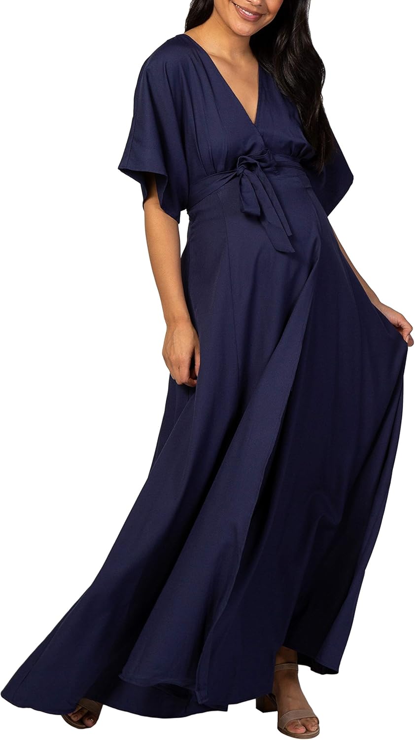 pink blush maternity wrap dress