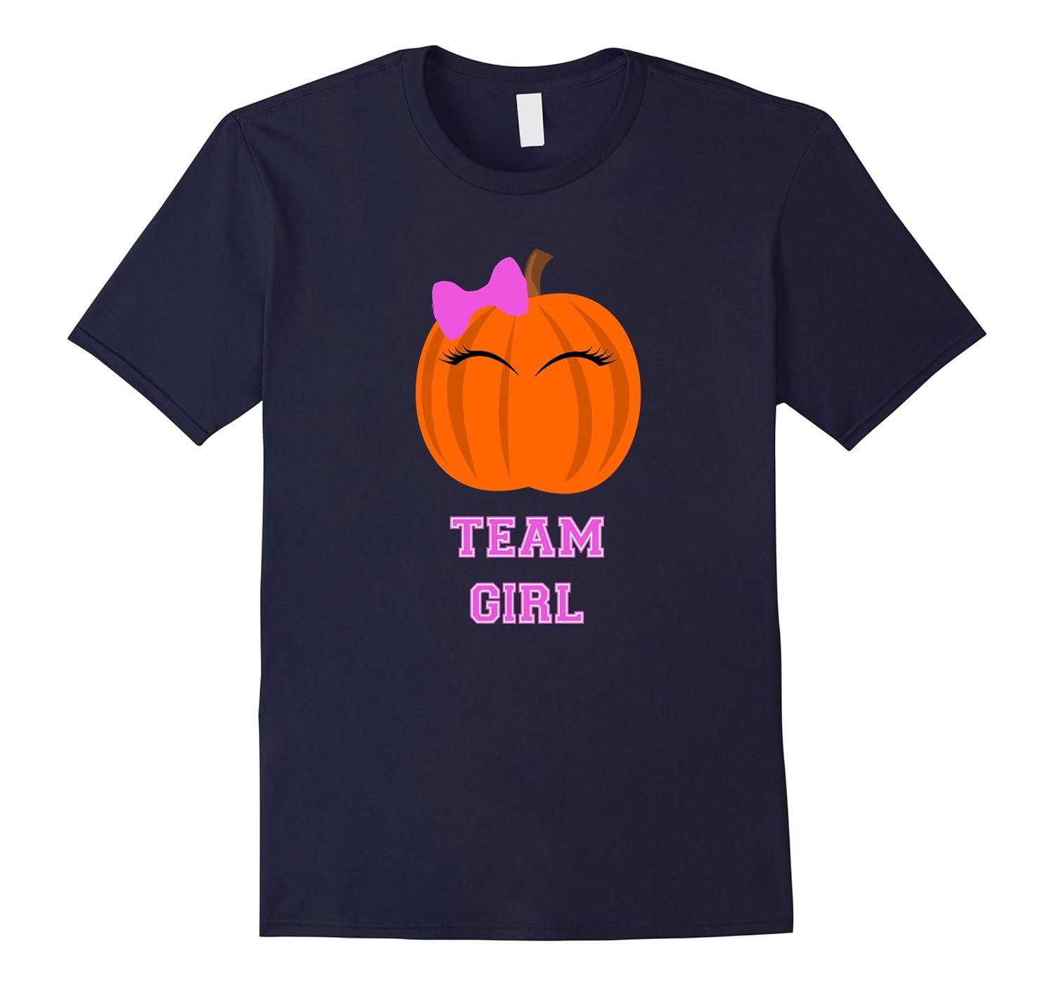 Team Girl Pumpkin w/ Eyelashes Baby Shower Party Cute Funny-ANZ