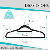 LIVEL 20 Non Slip Velvet Hangers Heavy Duty 360° Swivel Hooks Black view 2