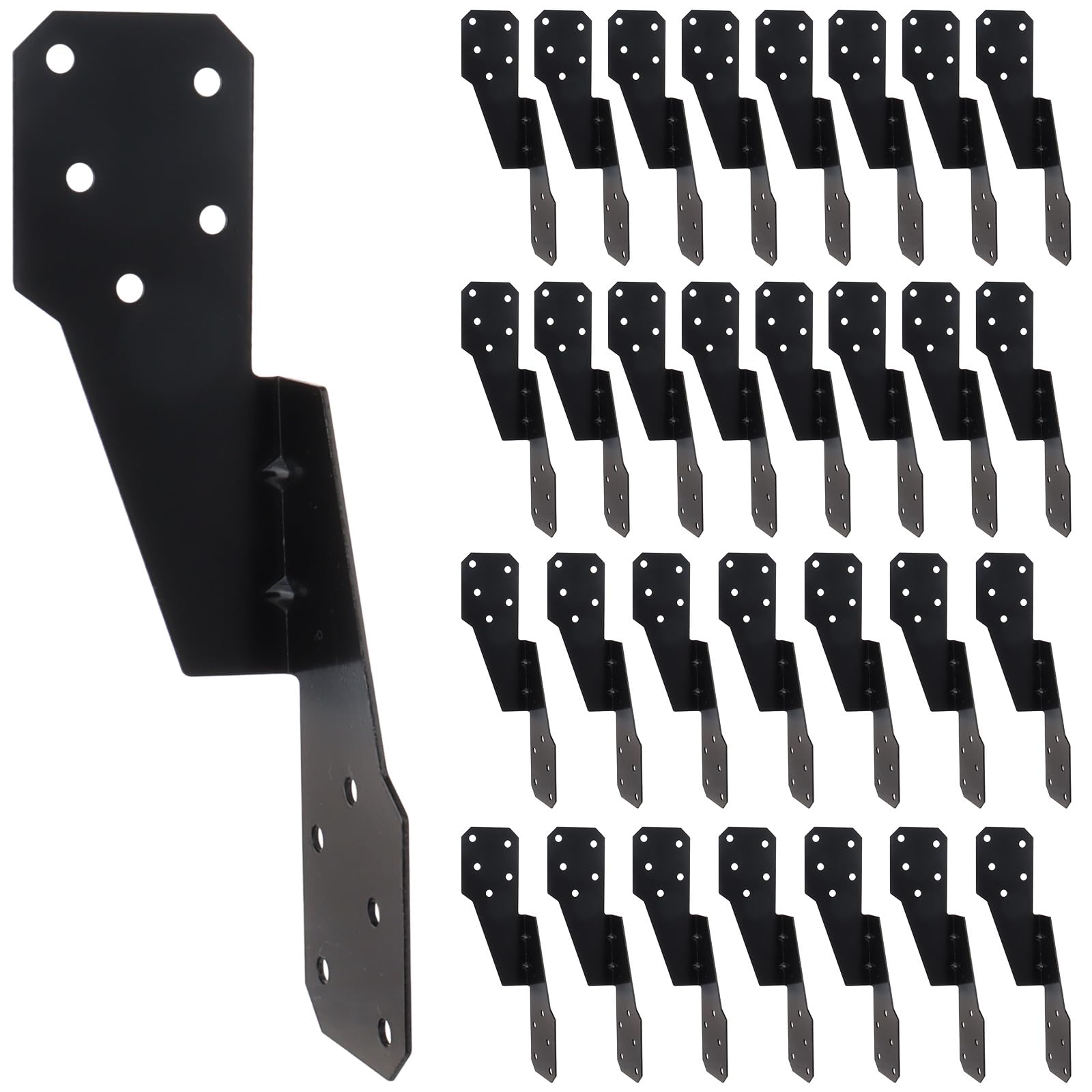 Photo 1 of 30 Pack Heavy Duty Hurricane Ties with Black Powder-Coated, Hurricane Straps Trusses/Rafters Ties Brackets Joist Hangers for Wood, Shed, Roof