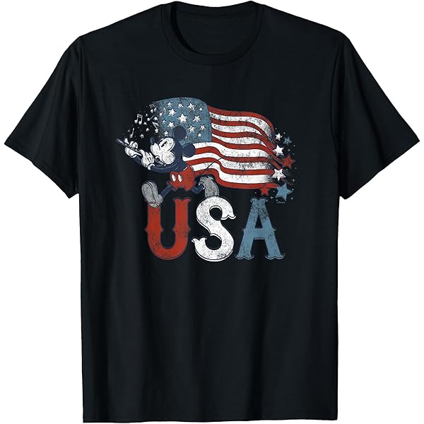 Amazon.com: Disney Mickey Mouse with American Flag USA Fourth of