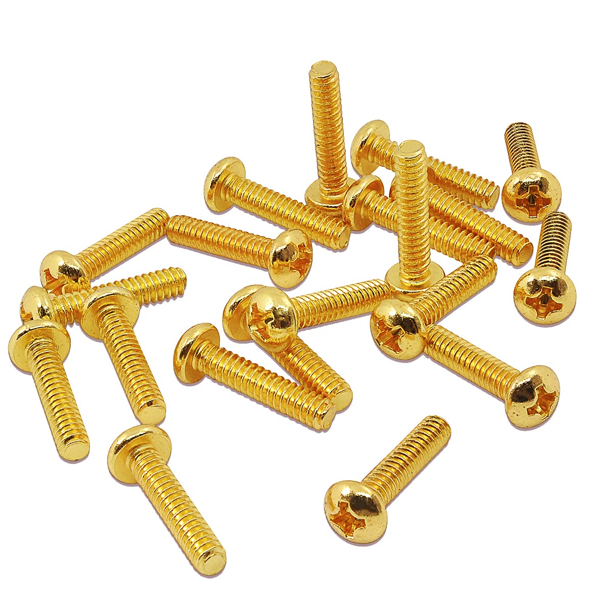 Musiclily Basic 3.5x18mm Metal Metric Thread Tele Bridge Pickup Mounting Screws, Gold(Set of 20)