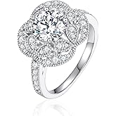 ENDLESSNESS & ETERNITY Flower Half Eternity Wedding Band Ring Cubic Zirconia CZs Stackable Cocktail Ring Statement Ring