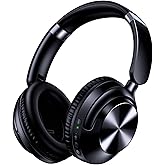 TAGRY Hybrid Active Noise Cancelling Bluetooth Headphones 100H Playtime Wireless Over Ear Headphone with Fast Charging Hi-Res Audio Headsets Comfort Earcups for Commute Travel Office Phone PC Dark