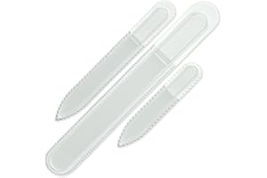 Mont Bleu Professional Set of 3 Czech Glass Nail Files - Genuine Czech Tempered Glass - Handmade Gift Set - Washable Double Sided Nail File - Etched Nail Files - Crystal Nail File for Natural Nails