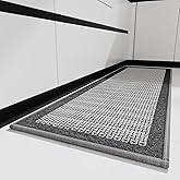 PADOOR Kitchen Mats for Floor, Kitchen Rugs Non Slip Washable, Rubber Backed Kitchen Runner Super Absorbent Kitchen Floor Mat Sink Rug, 20”x47” Grey