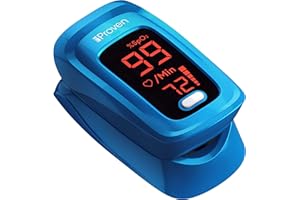 IPROVÈN iProven Pulse Oximeter Fingertip - Blood Oxygen (O2) Saturation Level Monitor - with Heart Rate Detection - Oximetro De Pulso - Finger Oximeter with Pulse Indicator - Best Accuracy by OXI-27 Blue