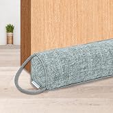 NABOWAN Weighted Door Draft Stopper, 30 Inch, Gray, Under Door Gap Filler | Triangular Wind and Noise Blocker for Gaps up to 3 in, Easy to Install with Hook &amp; Loop, Energy-Saving Home Essential