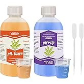 YINMIK General Hydroponic pH Up Down Liquid, pH Control kit Adjust pH Level | 500ml Premium Buffering Solution for pH Stability,Suit for All Hydroponics Systems, Both for Soil and Water