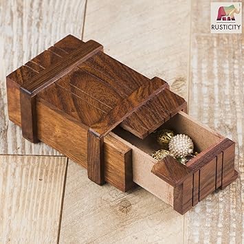 craftgasmic Mystery Box / Magic Box with Secret Opening| Handmade | (4x2.5 in)