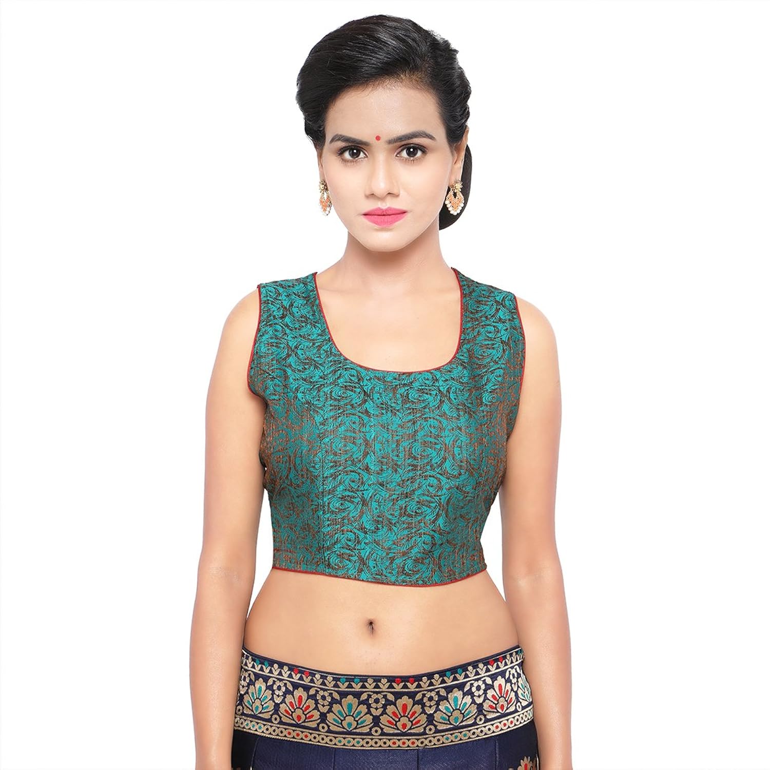 styles closet women's silk lehenga choli (bnd-7102_blue_free size)