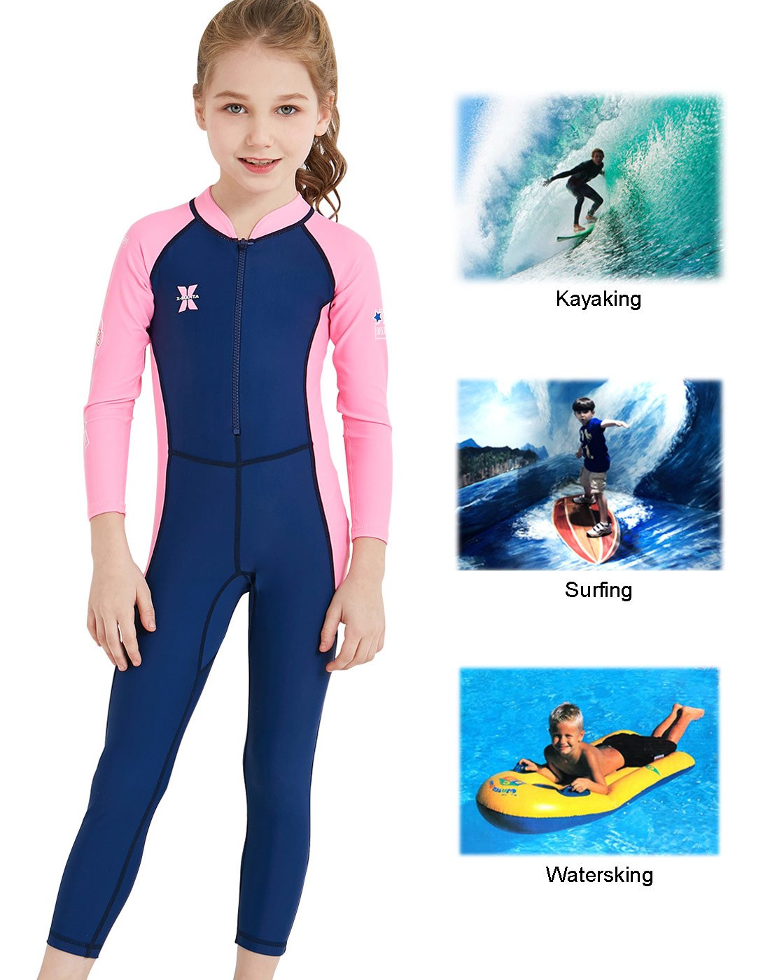 DIVE & SAIL Kids One Piece Long/Short Sleeve Swimsuit Sun Protection Sunsuit BSA Soar