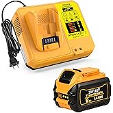 Amityke 9.0Ah Replacement DCB609 Battery & DCB118 Fast Charger Combo for Dewalt 20V Max Battery,Compatible with Dewalt 60v FlexVolt Batteries & Cordless Power Tools DCB615 DCB612 DCB609 DCB606
