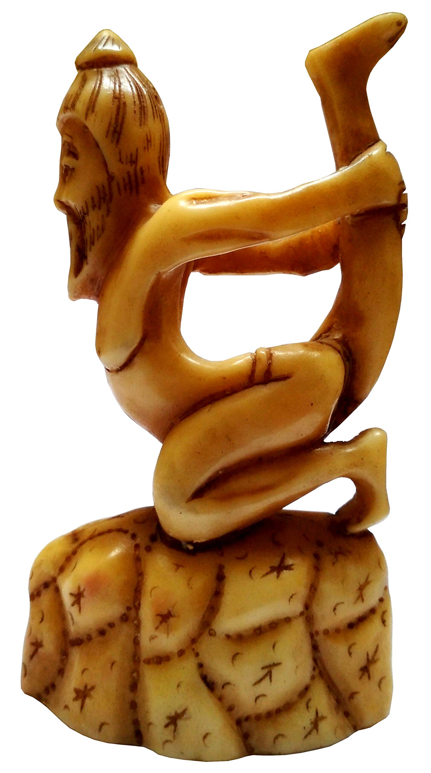 Purpledip Resin Accent Statue Yoga Guru in Ardha-Dhanurasana (Half-Bow Posture): Unique Decor Showpiece Gift (11642)