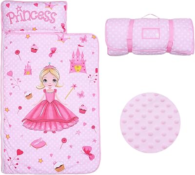 Decalsweet Princess Nap Mat for Kids - Blanket, Pillow & Mat All-in-One