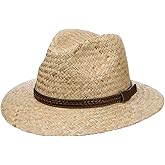 Lipodo New Steven Traveller Hat Straw Faux Leather Band Made in Italy Unisex Summer