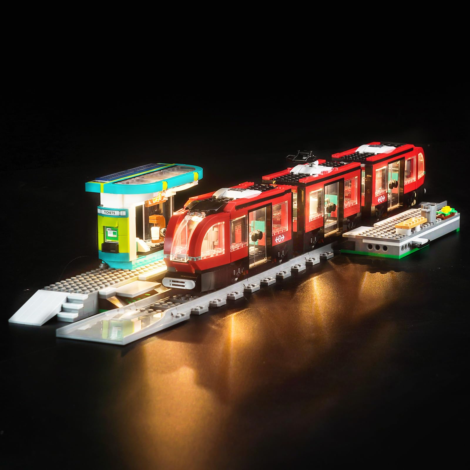 LocoLee Light Kit for Lego Downtown Streetcar and Station, Lighting Set for Lego City 60423 Set - Not Include Models, Just Light Kit — image 1