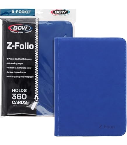 Amazon.com: BCW Z-Folio 9-Pocket LX Album - Grey | Secure Zipper