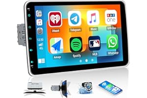 Single Din Car Stereo with Wireless CarPlay Android Auto,10.1 Inch Detachable Touch Screen Car Radio with Mirror Link,Bluetoo
