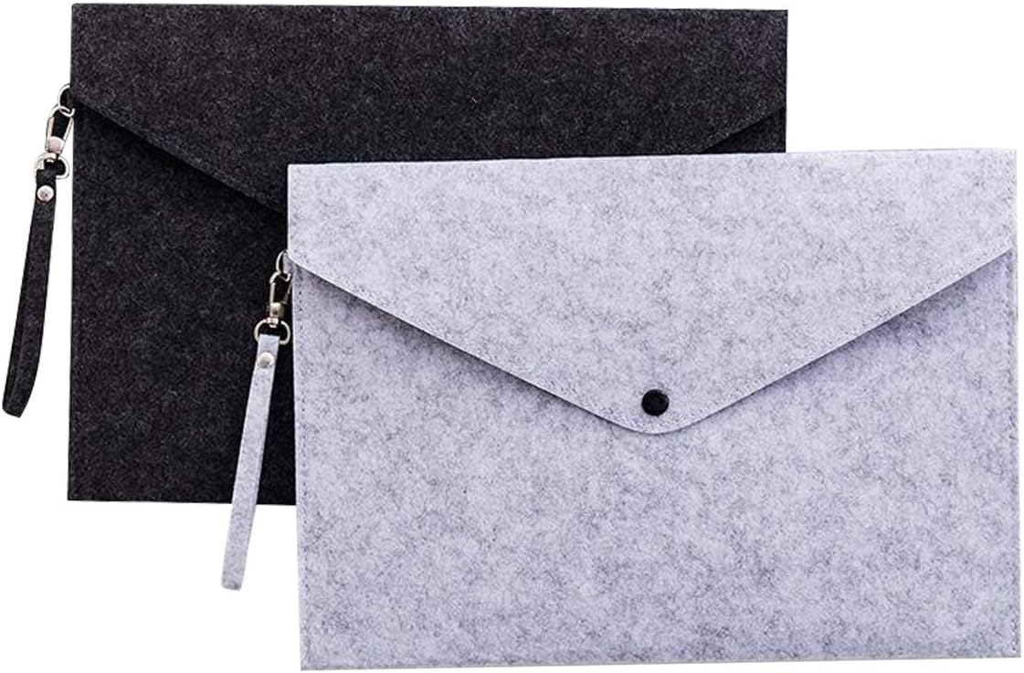File Folders, Pack of 2 A4 Felt Files Document Wallets Package Hanging Folders for Meeting Conference Office Business - 34 * 25 * 0.3 cm