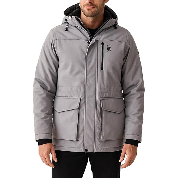 Men's Winter Parka Coat Fleece Lined Long Trench Jacket Hooded