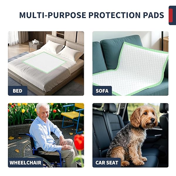 EXTRA LARGE BED PADS WITH ADHESIVE STRIPS 40” X 36” DISPOSABLE UNDERPADS FOR INCONTINENCE (30 PADS) ULTRA-ABSORBENT & LEAK-PROOF CHUCKS PADS FOR ADULTS, ELDERLY AND KIDS