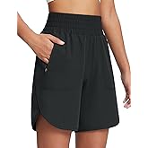 baleaf Women's Athletic Shorts 7 Inch Long Running Workout Hiking Shorts High Waisted Quick Dry Zipper Pockets UPF50+