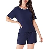 DAVID ARCHY Viscose from Bamboo Pajamas for Women Cooling Ultra Soft Short Sleeve Lightweight Comfy 2 Piece Pj Sets Sleepwear