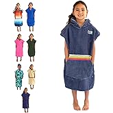 COR Childrens Unisex Poncho Towel Robe Light and Dark Blue for Kids Ages 3-10 (Knightrider)
