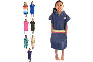 COR SURF COR Childrens Unisex Poncho Towel Robe Light and Dark Blue for Kids Ages 3-10 (Knightrider)