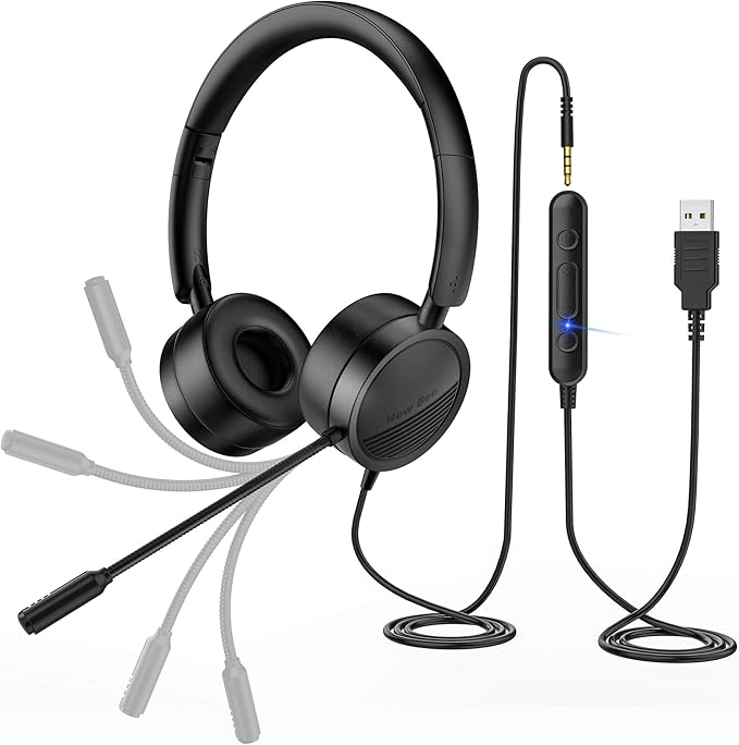 PC Headset with Microphone New Bee USB Amazon.co.uk Electronics
